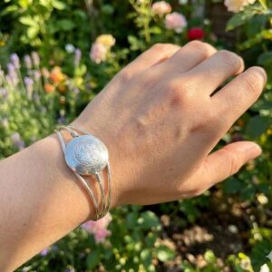 Handmade Sterling Silver Berber Bracelet: Engraved Bangle