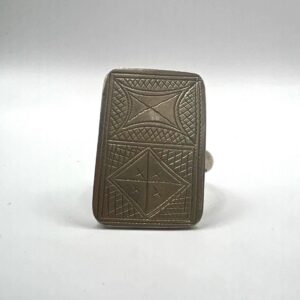 Vintage Handmade Tuareg Berber Engraved Sterling Silver Ring: Tribal Ethnic Boho Jewelry