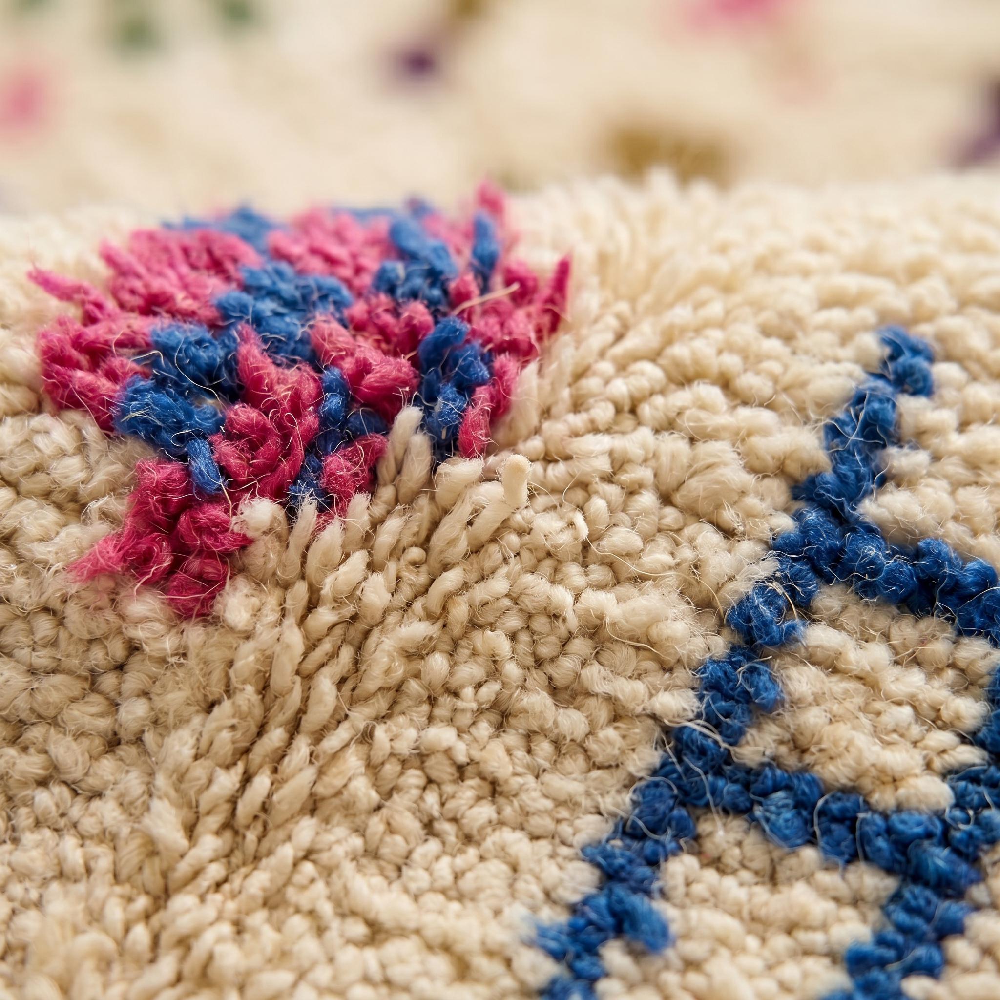 Azilal Rug - Ivory Multicolor Wool Rug - Handmade Abstract Symbol Rug - Colorful Boho Area Rug - Berber Carpet - Multiple Sizes