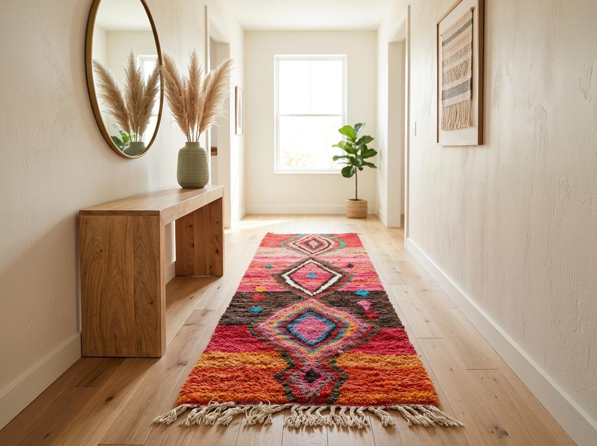 Berber Handwoven Pink Rug