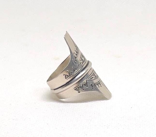 Niger Mali Handmade Touareg Sterling Silver Ring: Berber Tribal Boho, Size 10