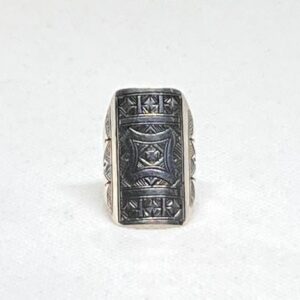 Handmade Engraved Sterling Silver Berber Ring: Tribal Jewelry, US Size 8