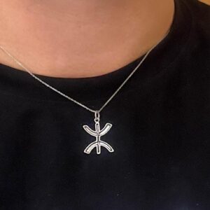 Amazigh Berber Symbol Necklace: Sterling Silver Jewelry
