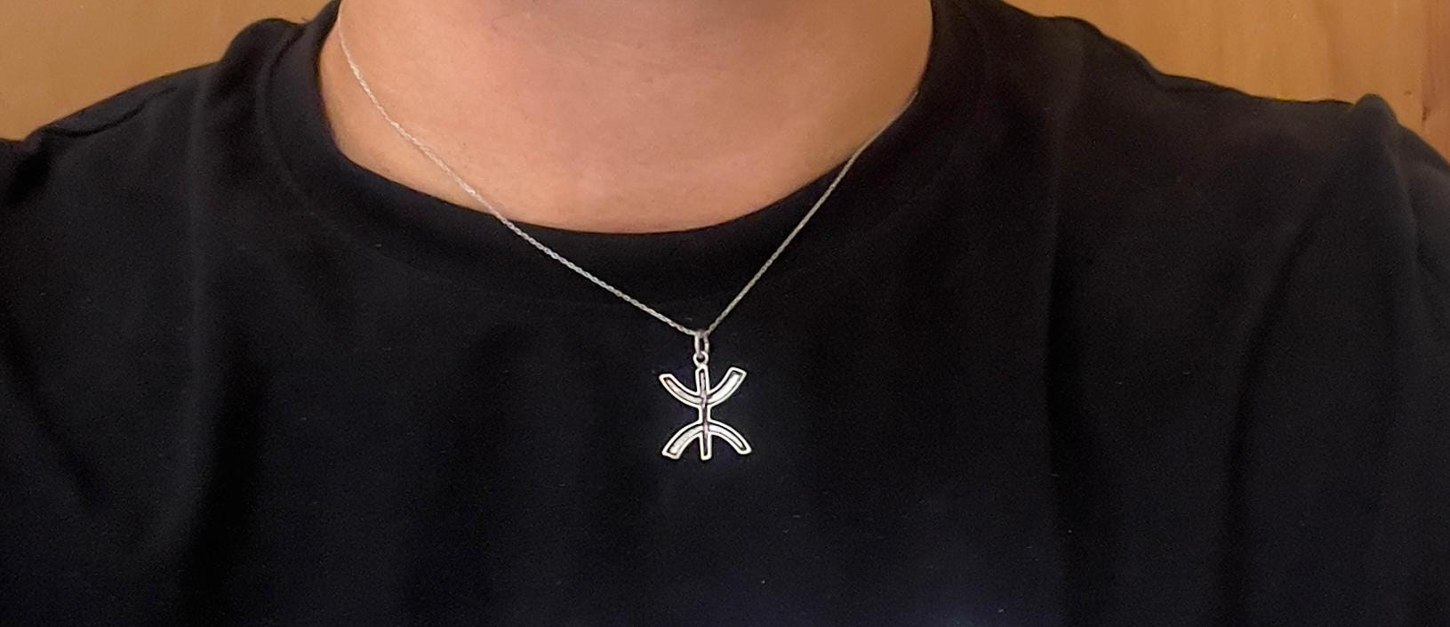 Amazigh Berber Symbol Necklace: Sterling Silver Jewelry