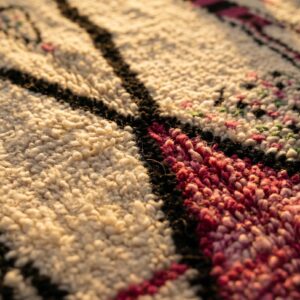 Rose Pink Azilal Amazigh Rug, Hand Knotted Wool Tribal Carpet, Feminine Boudoir Shag