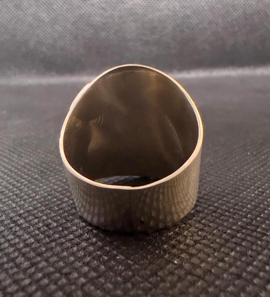 Handmade Sterling Silver Berber Ring: Tribal Engraved Jewelry, Size 8-8.5