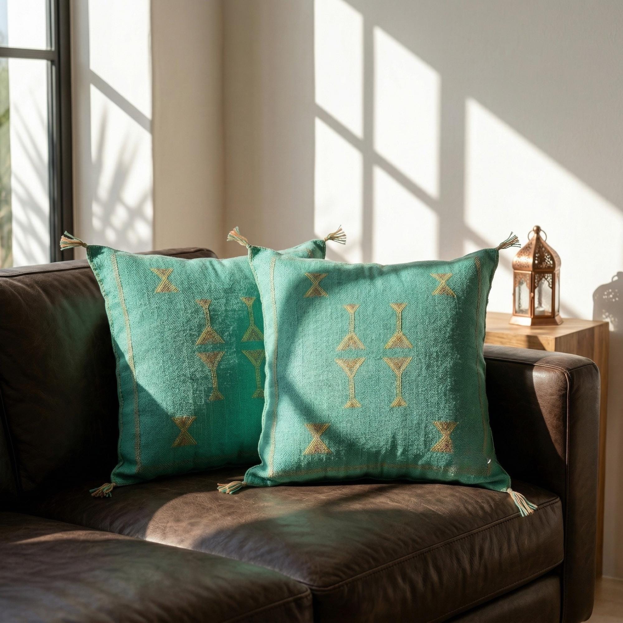 Berber Seafoam Green Pillow