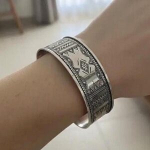 Tuareg Sterling Silver Cuff Bracelet: African Berber Bohemian Ethnic Gypsy Jewelry