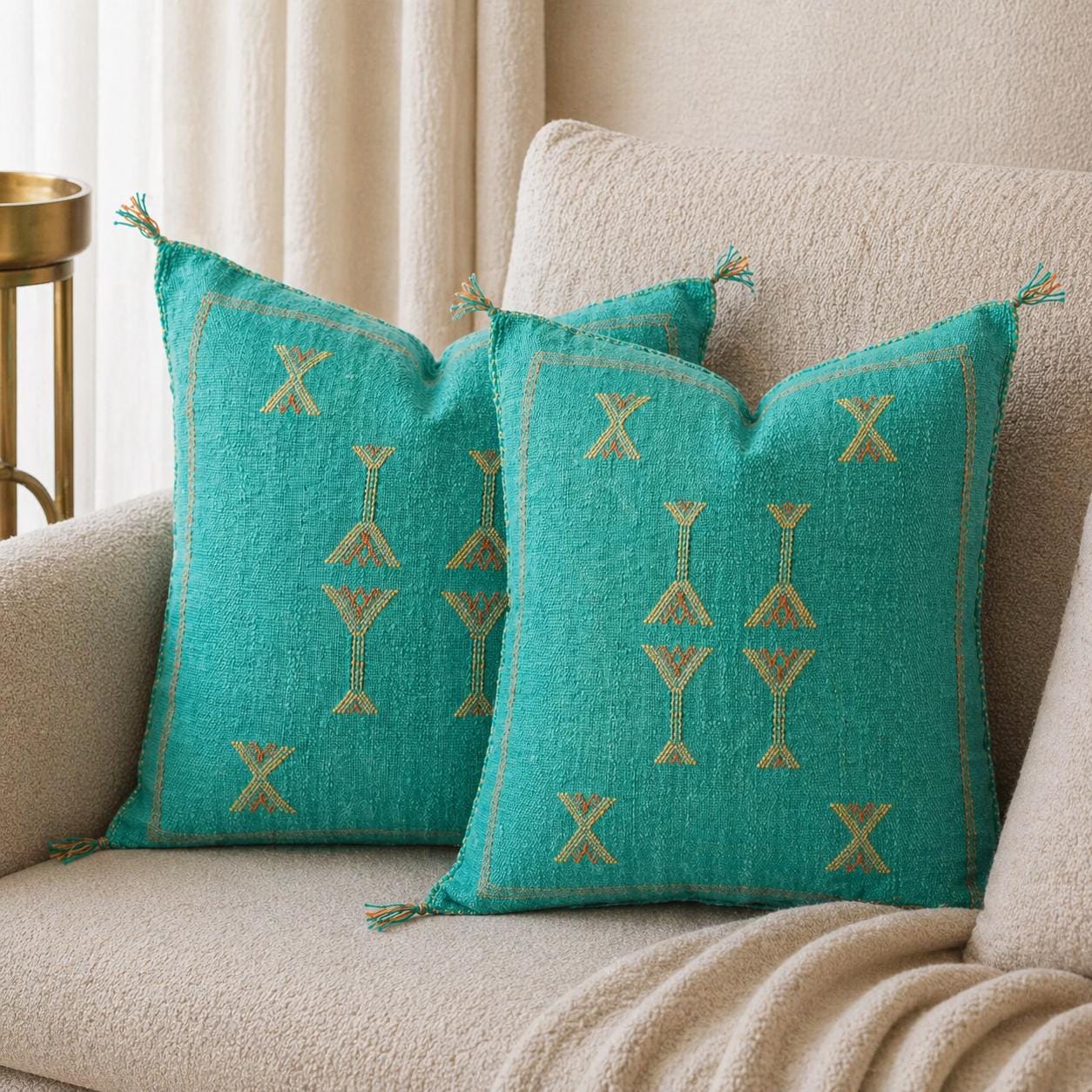 Berber Seafoam Green Pillow