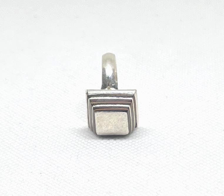 Handmade Tuareg Sterling Silver Ring: Vintage Ebony Inlay, Size 9 / 59 / 60 EU