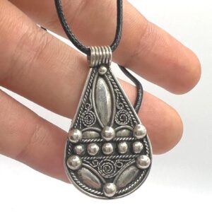 Berber Amulet Sterling Silver Pendant Necklace: Tuareg Cross