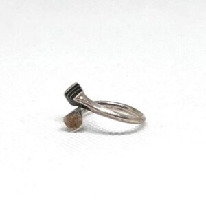 Handmade Tuareg Cross Sterling Silver Ring: Ebony Inlay, Adjustable Band