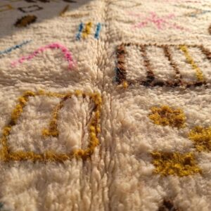 Handmade Berber Carpet Ivory & Multicolor