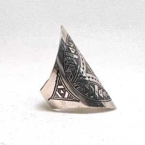 Handmade Tuareg Berber Sterling Silver Ring: Tribal Ethnic Boho Jewelry Size 8 US