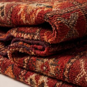 Vintage Rug 5x4 ft - Red Tribal Wool Rug - Antique Berber Carpet - Boho Living Room Rug - Rehamna Area Rug - One of a Kind
