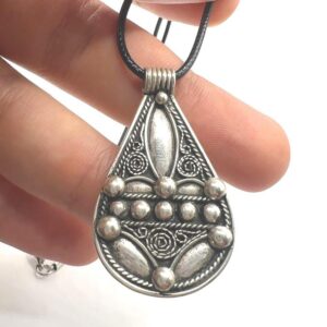Berber Amulet Sterling Silver Pendant Necklace: Tuareg Cross