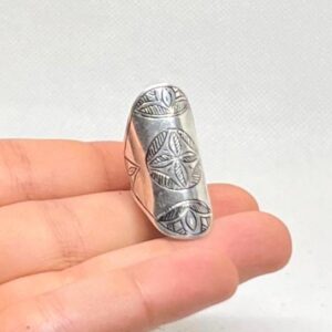 Handmade Berber Silver Ring: Tuareg Sterling African Long Engraved Tribal Ethnic Boho Jewelry
