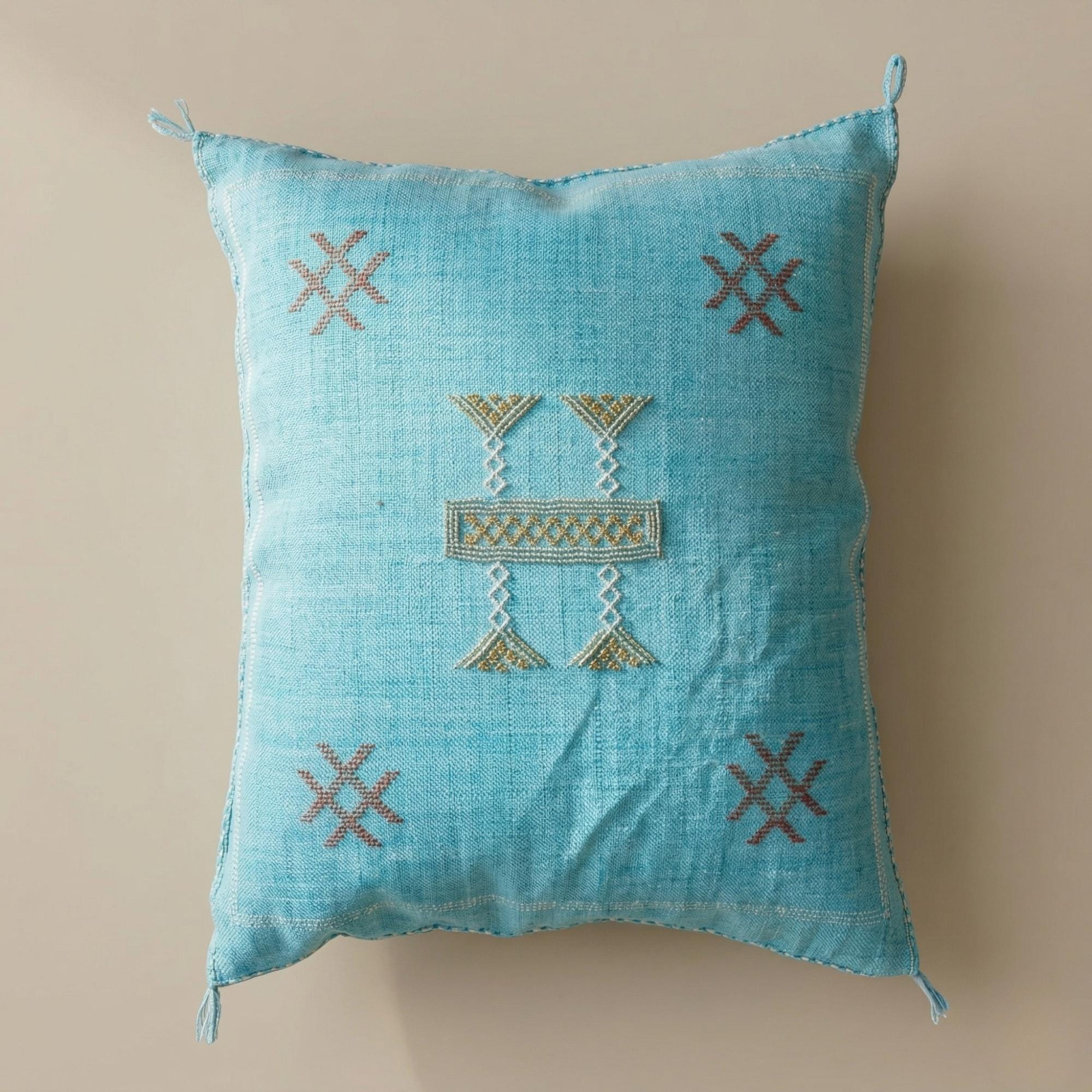 Berber Cactus Silk Cover 20x20 Blue Sky Pillow