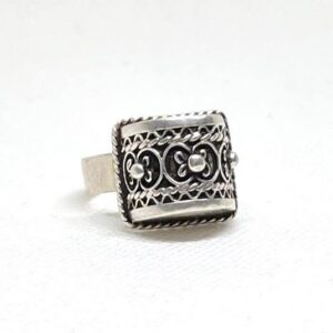 Handmade Antique Berber Pyramids Sterling Silver Tuareg Ring: Ethnic Tribal Jewelry Rings