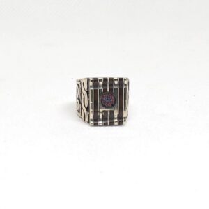 Berber Silver Ring: Tuareg African Handmade Chevron Bead Tribal Jewelry