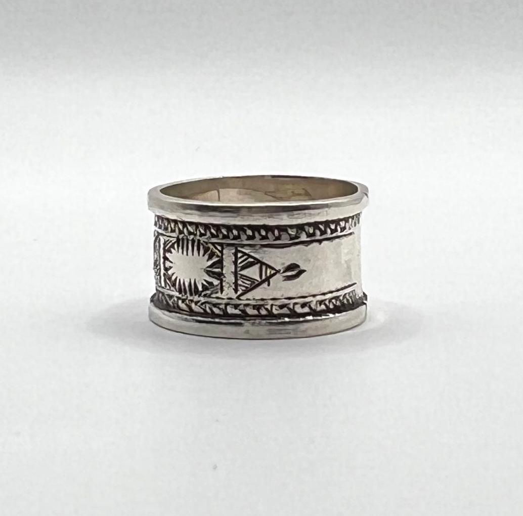 Handmade Sterling Silver Tuareg Ring: Berber Tribal Jewelry, Size 9 US