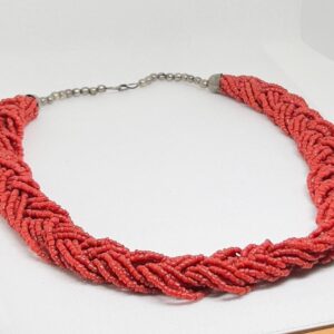 Handmade Berber Red Coral Necklace: Antique Italian Beads