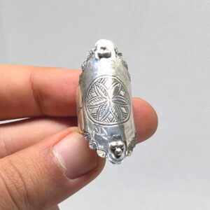 Handmade Berber Silver Ring: Tuareg Sterling African Long Engraved Tribal Ethnic Boho Jewelry