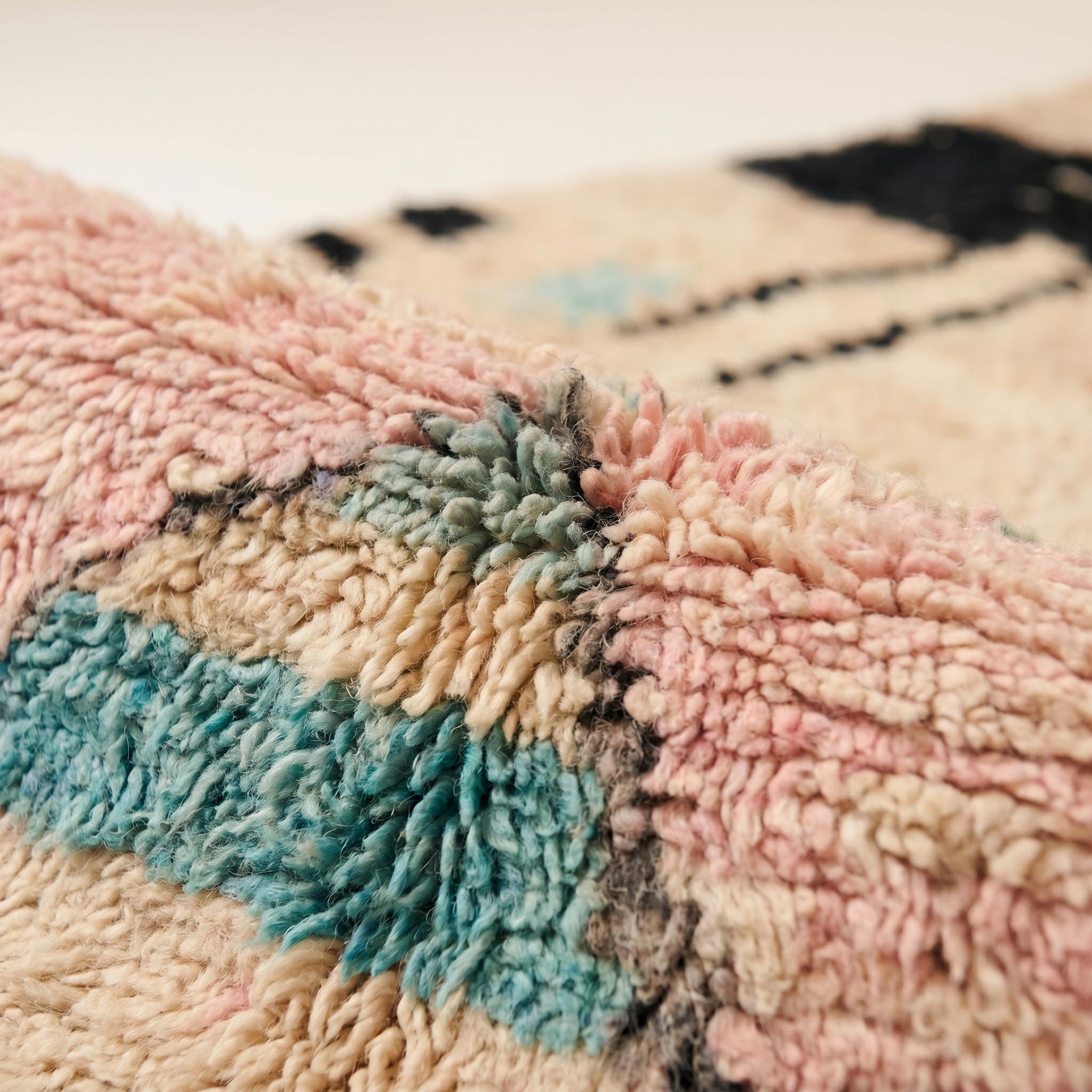 Boujaad Rug - Sandy Pastel Multicolor Wool - Handmade Abstract Rug - Dreamy Boho Berber Carpet - One of a Kind