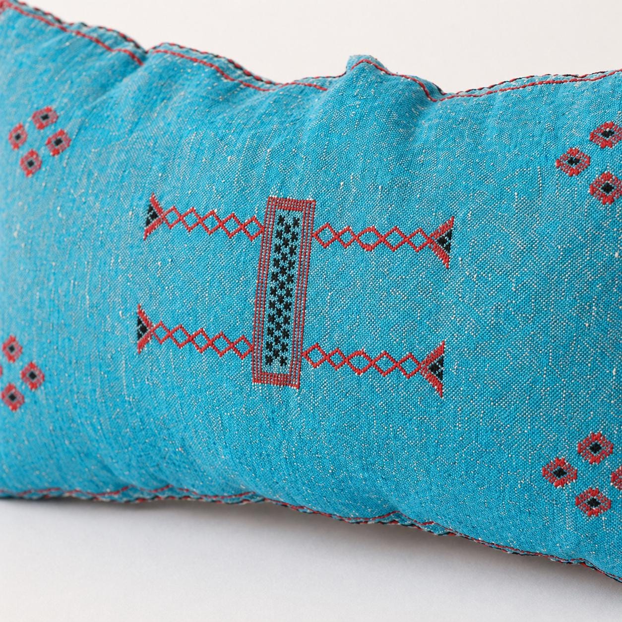 Amazigh Cactus Silk Cover 12x20 Handmade Lumbar Pillow