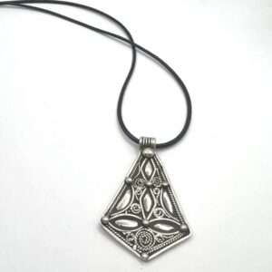 Berber Amulet Sterling Silver Pendant Necklace: Tuareg Cross