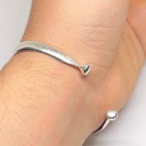 Niger Mali Tuareg Berber Cuff Bracelet: Sterling Silver Tribal Bangle