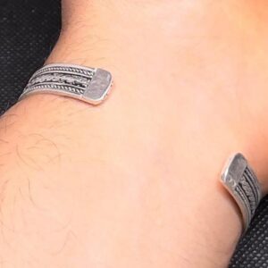 Tuareg Sterling Silver Cuff Bracelet: Berber Tribal Jewelry