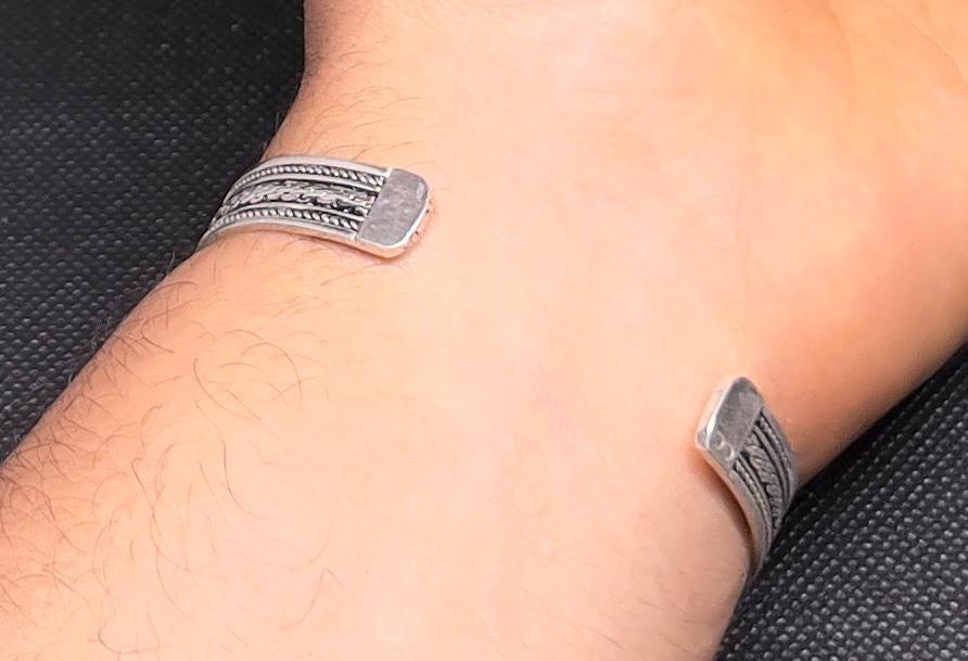 Tuareg Sterling Silver Cuff Bracelet: Berber Tribal Jewelry