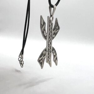 Vintage Engraved Handmade Amazigh Berber Sterling Silver Yaz Pendant: Kabyle Tuareg Free Man Necklace