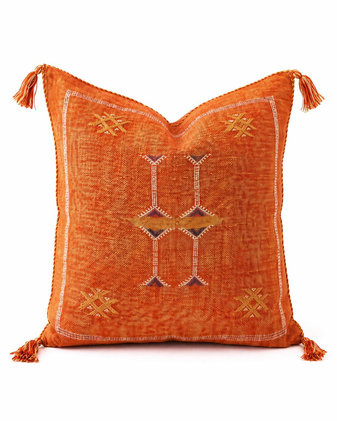 Berber Orange Cactus Pillow