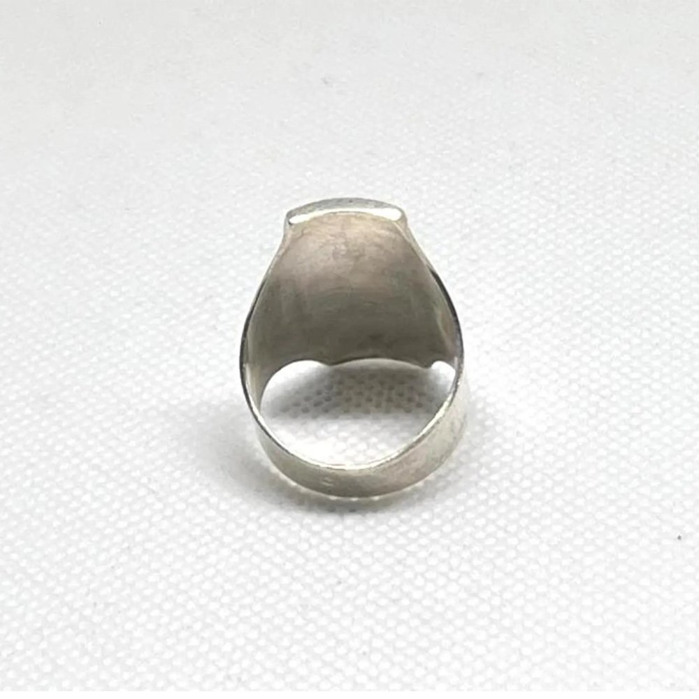 Handmade Sterling Silver Berber Ring: Tribal Yaz Symbol, Size 8
