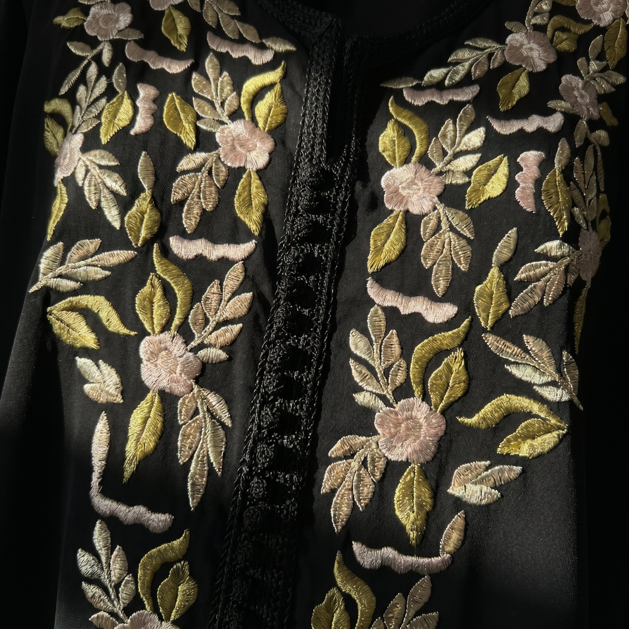 noir Kaftan - Beige Motif Occasion Wear