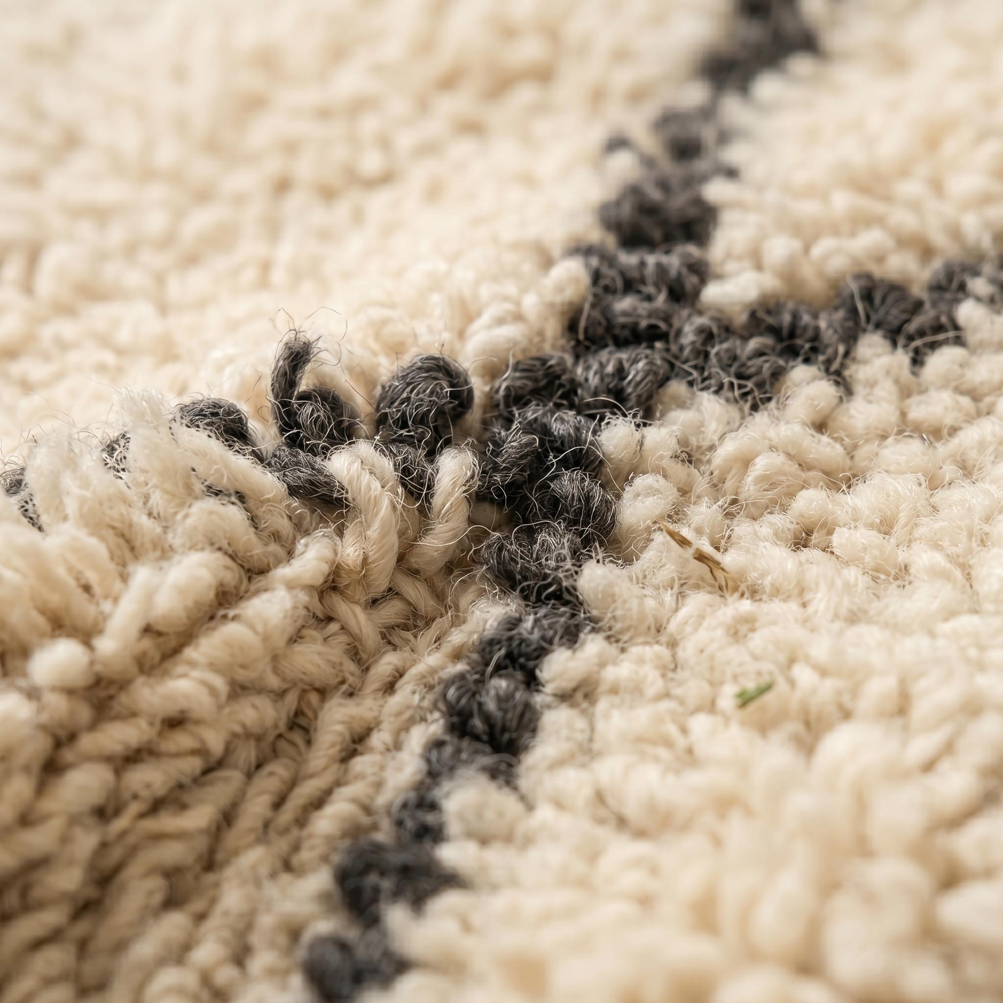 Beni Ourain Rug - Ivory Charcoal Wool Rug - Handmade Diamond Rug - Neutral Area Rug - Berber Carpet - Multiple Sizes