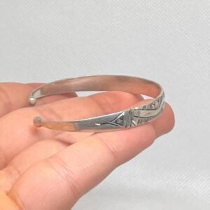 Handmade Tuareg Sterling Silver Bangle: Berber Tribal Jewelry
