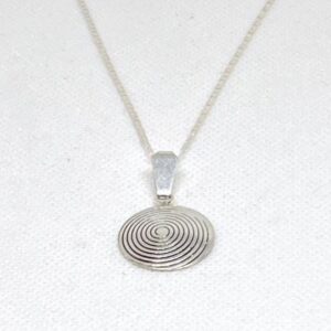 Amazigh Sterling Silver Necklace: Handmade Engraved Spiral Pendant