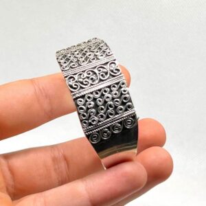 Adjustable Berber Bracelet, Sterling Silver Tuareg Tribal Cuff