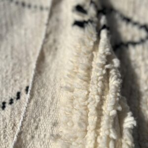 Beni Ourain Rug - Fluffy Ivory Black Wool Rug - Large Diamond Rug - Handmade Berber Carpet - Boho Area Rug - Multiple Sizes