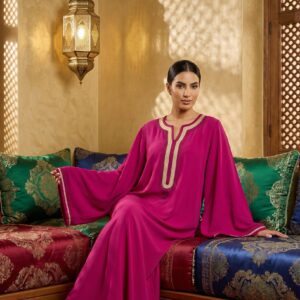 rose Kaftan - Korean Crepe Festive Oriental Wear