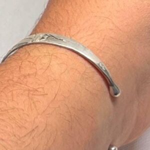 Handmade Tuareg Sterling Silver Bangle: Berber Tribal Jewelry
