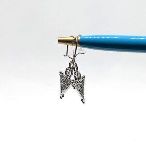 Berber Fibula Earrings: Boho Silver Ethnic Jewelry