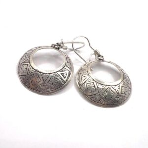 Tuareg Sterling Silver Amazigh Yaz Symbol Bohemian Gypsy Ethnic Hippie African Earrings: Berber Jewelry