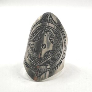 Handmade Sterling Silver Tuareg Ring: Tribal Engraved Boho Ethnic Jewelry (Size 8)