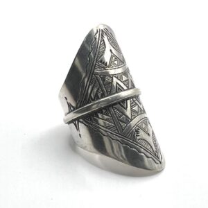 Tuareg Sterling Silver Amazigh Ring: Berber Tribal Boho Ethnic Jewelry (Size 65 FR / 11 US)