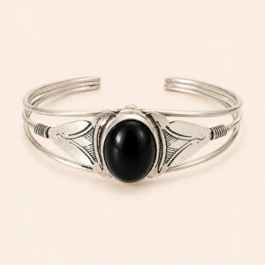 Berber Silver Geometric Bracelet – Amazigh Jewelry with Character