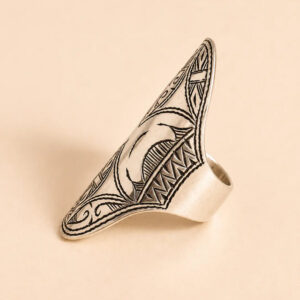 Amazigh Silver Ring – Tighri Geometric Shield Design